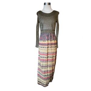 Vintage 60/70’s Semi Sheer Goddess Gown Art Deco Romance Body Con 10 Maxi Dress